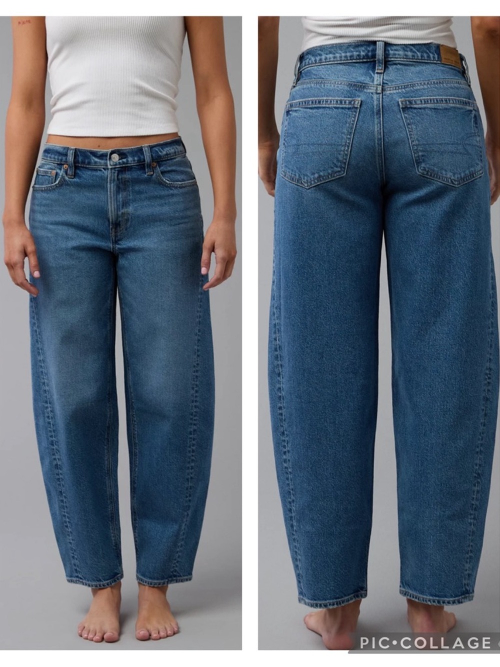 EUC American Eagle Outfitters Stretch Barrel Jean in Tinted Medium